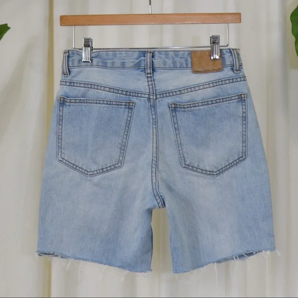 PULL & BEAR Distressed Bermuda Denim Shorts - Picture 3 of 5